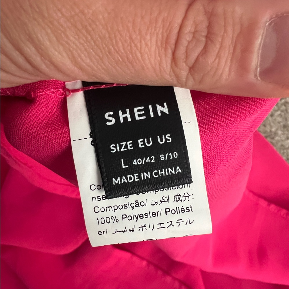 SHEIN Fuchsia One Shoulder Ruffle Dress - Picture 6 of 6